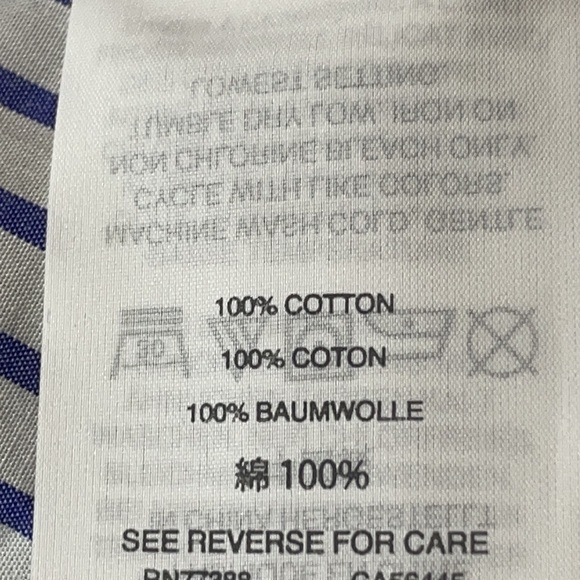 Striped Lace-up Cotton Shirtdress White Blue - Picture 10 of 11